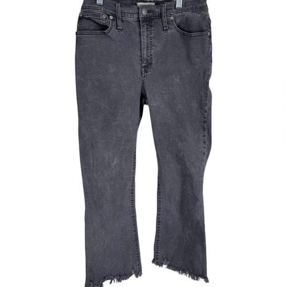 Madewell Cali Demi boot frayed hem black jeans 30 - Picture 1 of 4
